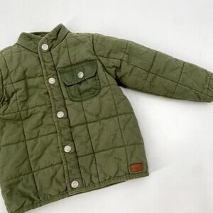 7 For All Mankind Green Quilted Jacket